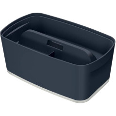 Leitz MyBox Small Storage Box с крышкой и лотком для хранения с ручкой, бархатный серый, серия Cosy, 52670089