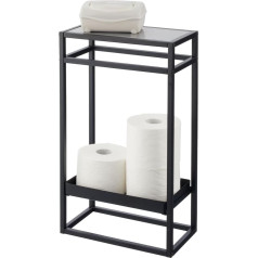 mDesign Free Standing Toilet Roll Holder - Современный держатель для рулонов бумаги с хранилищем для запасных рулонов - Стильный металлический держатель для 