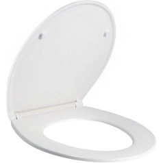 SAMODRA Toilettendeckel O-Form, WC Sitz mit Absenkautomatik, Weiß Klodeckel mit Quick-Release-Funktion und Softclose, Klobrille aus Duroplast