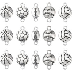 UR URLIFEHALL 50шт античный серебряный шармы 50шт мяч разъем баскетбол бейсбол футбол ювелирные изделия изготовление аксессуары ремесла