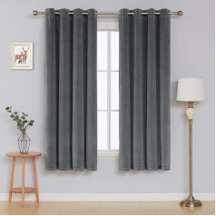 Deconovo Бархатные шторы для спальни, полупрозрачные шторы, 245x140