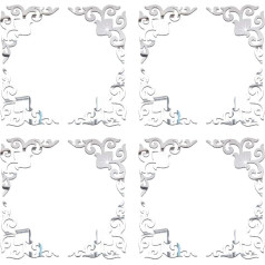 funlife Угловой Филигрань Декоративные Цветочный Узор Зеркало PS Пластиковые Наклейки Стены Без Стекла DIY Виниловое Зеркало Для Мебели Шкаф Гл