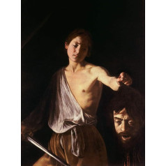 Artery8 Caravaggio 1610 David With Head Goliath Painting Premium Wall Art Canvas Print 18X24 Inch Gemälde Wand