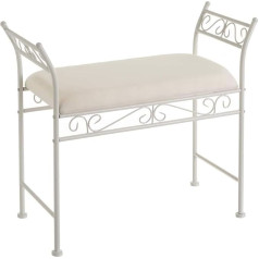 Lolahome Кровать-скамья из металла и хлопка в стиле шебби-шик, белая, 73 x 30 x 65 см