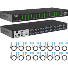 MT-VIKI 4K60HZ IP KVM переключатель удаленного VGA 16 портов 1U Rackmount KVM VGA переключатель по IP 16 портов удаленного USB VGA KVM переключатель ИК-пульт дистанци