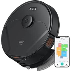 eufy X8 Pro Robot Vacuum Cleaner with Mop Function, Twin Turbine™ 2× 4,000Pa Suction Power, Active Detangling Brush and iPath™ Laser Navigation for Deep Cleaning of Pet Hair on Carpets or Hard Floors