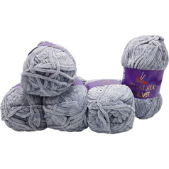 5 x 100 г Himalaya Velvet Micro Polyester Knitting Wool, Baby Wool, Velvety 500 g Wool