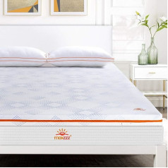 Maxzzz Viscoelastic Gel Topper 90 x 190 x 7,5 см с чехлом Гипоаллергенный гелевый топпер охлаждающий матрас высокой плотности съемный вентилируемый устойчив