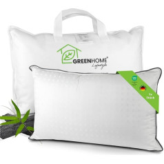 Greenhome Lifestyle® Подушка для расслабления шеи 40 x 60 / 610 г Подушка для поддержки шеи / Хлопковая подушка с бамбуковым активированным углеродным во