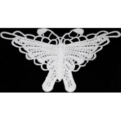 10 Pieces Embroidered Lace Collar Applique, Vintage Sewing Lace Applique Embroidery Patch, Crochet Lace Collar Trim, Sew On, DIY Design Embellishments Clothes, Clothing, White Butterfly D