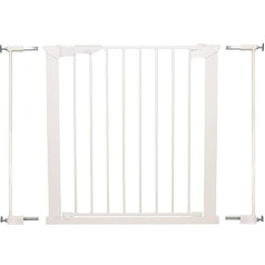 BabyDan Premier Pressure-resistant Stair Gate, Covers Openings Between 73.5 - 93.3 cm / 28.9 - 36.7 inches, Baby Gate / Safety Gate, Metal, White, Made in Denmark - (Pet Gate / Dog Gate)
