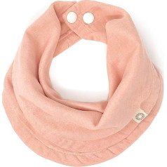 Indi by Kishu Baby - Infinity Scarf Bib - Fairtrade & GOTS Certified - Super Soft Organic Cotton Muslin Bib with Poppers, peach, 6-36 Monate