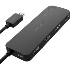 BENFEI HDMI Switch 4 in 1 Out 4K @ 60Hz 2K @ 144Hz HDCP 2.3 【With Adaptive Equalization Support 9.14M HDMI Transmission】HDMI Switcher HDMI Splitter for PS5/4 Xbox Roku FireStick