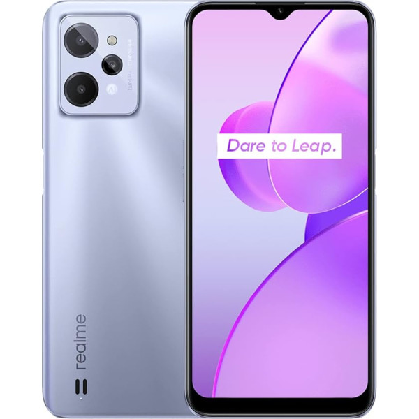 Смартфон Realme C31 4g, мощный процессор Unisoc T612, тройная камера 13 МП AI, мощный аккумулятор 5000 мАч, полный экран 16,5 см (6,5 дюйма), 4+64 Light Silver EU