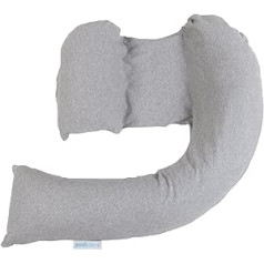 DreamGenii Maternity Support Pillow Heather Cotton Jersey Grey