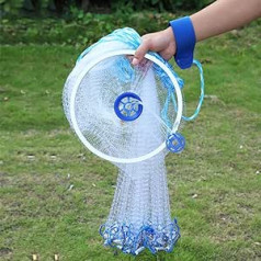 Dioche Nylon Fishing Net Outdoor Monofilament American Style Hand Throw Fishing Net