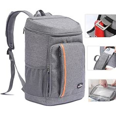 QINGLOU 28L Cooler Backpack Thermal Backpack Picnic Backpack Cool Bag Large Insulated Cooler Bag Men Women for Picnic/BBQs/Camping/Excursions/Shopping (Grey)