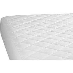 Luxury Quilted Mattress Protector Extra Deep Hotel Quality 33cm Deep (3/4 Bed 4ft), White