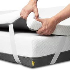 Ferlex - Viscoelastic Topper 140 x 190 cm | Height 7 cm | Breathable and Removable Mattress Protector
