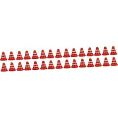 Sosoport Pack of 30 Wooden Road Cone Toy Signs The Smallest Toy In The World Road Cone Toy Traffic Learning Toy Small Traffic Cone Props Mini Child