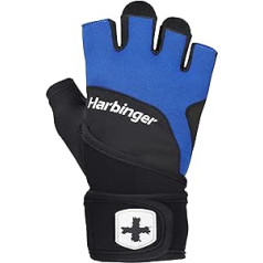 Harbinger Training Grip Wristwrap Weight Lifting Gloves, Unisex, X-Large, Blue