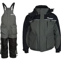 WindRider Ice Fishing Suit, Insulated Bib and Jacket, Floating Tons of Pockets, Adjustable Inseam, Reflective Piping, Waterproof Gear for Ice Fishing and Snowmobiles