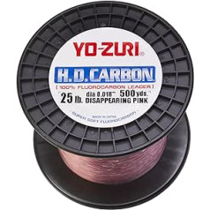 Yo-Zuri H.D.Carbon Fluorocarbon 100% Leader 500Yds 25Lbs 458M (0.457mm) Disappearing Pink