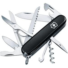 Victorinox Huntsman Pocket Knife (15 Functions, Scissors, Wood Saw, Corkscrew) Black