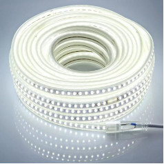 pcning светодиодная лента 20 м 220 В 230 В 5730 120 leds/m с EU Plug, 20 метров 6000 К холодный белый светодиодный свет ленты с блоком питания на открытом воздухе