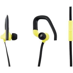 aiino - GO SPORT Ergonomic Earhook Earbuds with Mic. | Maximum Stability | Compatible with iPhone, Samsung & Huawei Smartphones | Developed for Sports Activities | Smartphone Accessories - Yellow