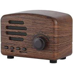 Hakeeta Retro Wooden Wireless Bluetooth Speaker, This Portable Speaker with FM Supports FM Radio/USB/TF Card/Bass Stereo Music (Grain)