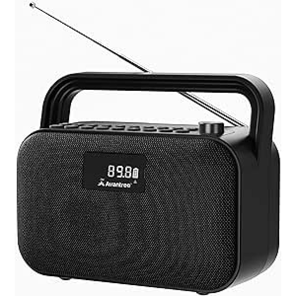 Avantree PowerByte Portable FM Radio & Bluetooth Speaker with SD Card Player, 20 Hours Battery Life, Powerful 30 Watt Driver, U Disk Player and Wired Speaker Use