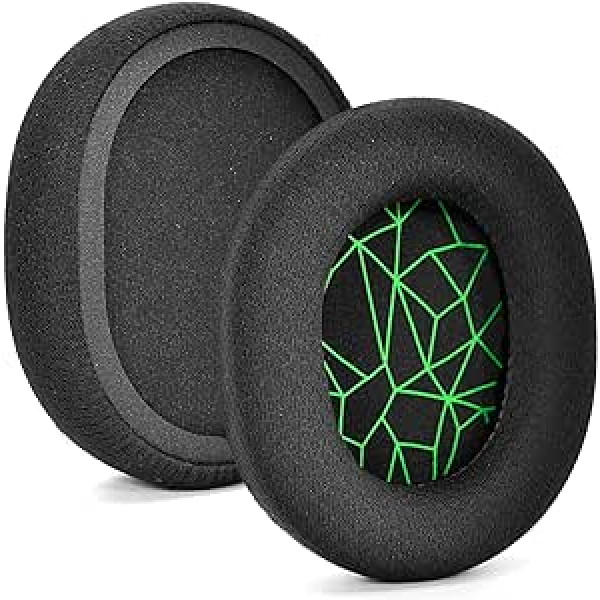 Fabric Ear Pads Compatible with SteelSeries Arctis 3 / Arctis 5 / Arctis 7 Arctis 9 / Arctis 1 / SteelSeries Arctis Pro Lossless Wireless Gaming Headphones (Black/Green)