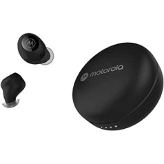 Motorola Sound Wireless Earphones - Moto Buds 250 - In-Ear - Qi Technology - Water and Sweatproof - Touch and Voice Control - 18 Hours Playtime - Black, S/M/L