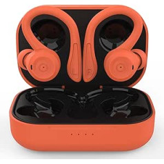 Sports Headphones Bluetooth In-Ear Headphones Wireless Waterproof Sweatproof Wireless Sports Earphones Noise Cancelling with Ear Hooks Microphone for Training Sports Jogging Cycling iOS Android Orange