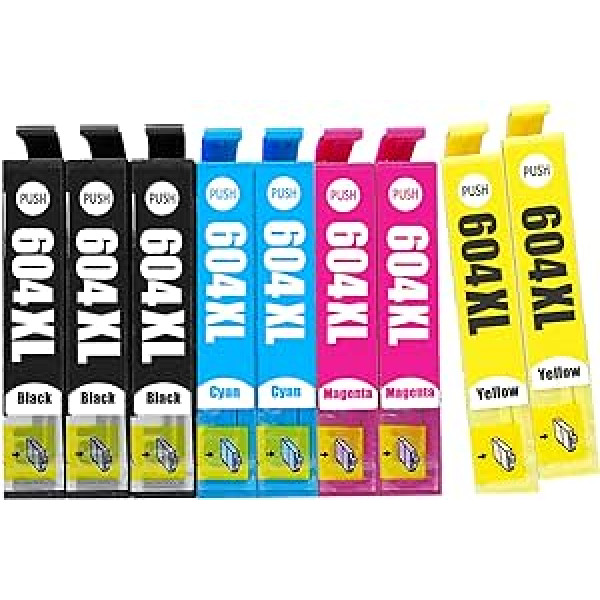HL4win 604XL Multipack Compatible with Epson 604 Cartridges Compatible with Epson Expression Home XP-2200 XP-2205 XP-3200 XP-3205 XP-4200 XP-4205 Workforce WF-2910 WF-2930 WF-2935 WF-2950 (Pack of 9)