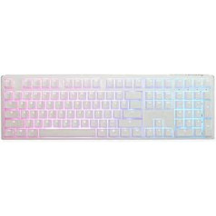 Ducky One 3 Classic Pure White Gaming Keyboard, RGB LED - MX-Blue (US)