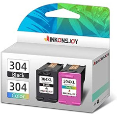 INKONSJOY Printer Cartridges for HP 304 XL Multipack Printer Cartridges Black & Colour Ink Cartridge for HP Envy 5000 5010 5020 5030 5032 5034 Deskjet 2620 2630 3735 3750 3700 3760 AMP 100 12 0 125