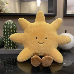 Декоративная подушка EXQULEG Smile Sun Plush, Лунная подушка для детей, чтобы обнимать диванную подушку 3D Plush Toy Birthday Gifts Decorative Cushion (Sun 50 cm)