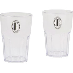 AC Milan Unisex - Adult Glass ACM_Glass, Clear, Nero