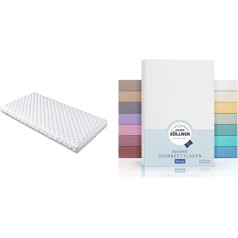 Traumnacht BT Kiddy Детский матрас 60 x 120 см и Julius Zöllner 8380313100 Jersey Fitted Sheet Double Pack for Cot Size 60 x 120 / 70 x 140 cm White Pack of 2