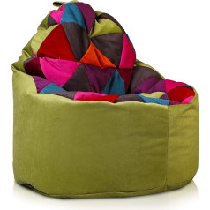 Ecopuf Yoko S Patchwork Microfibre Bean Bag Plush Bean Bag with Carry Handle 70 x 75 см
