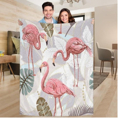 Ririx Плед с листьями фламинго, для кровати, дивана, софы, кресла, кемпинга и путешествий, легкий плед, большой (203,4 x 152,4 см)