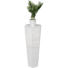 Stema Seyfried Декоративная трапециевидная колонна (белый глянец, 100 x 33 x 20 см) Приставной столик, цветочный табурет, растительная колонна, дерево, 