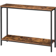 Hoobro EBF20XG01 Консольный стол, стол для прихожей, 120 x 22 x 75 см, тонкий боковой стол в индустриальном стиле с полкой, простая сборка, прихожая, вход,