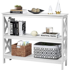 Giantex Консольный столик, 3 полки, тумба под телевизор, приставной столик в индустриальном дизайне, столик для прихожей, приставной столик с Х-