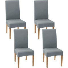 ‎Elecland ELECLAND Серые чехлы на стулья для столовой, комплект из 4, эластичные чехлы для обеденных стульев, съемные моющиеся чехлы для сидений об