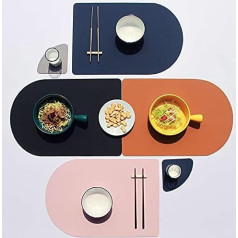 Xiaojia Placemat Washable Set Dual Side Table Pad Кожа Теплоизоляция Водонепроницаемый Нескользящий Чаша Coaster Кухня