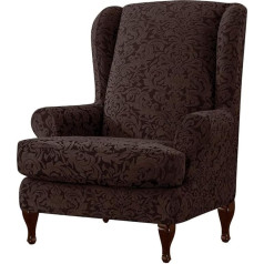 LINGKY Жаккард Дамаск Крыло Стул Крышка Эластичный Натяжной Мягкий Диван Чехлы 2 Шт. Wingback Кресло Чехлы со Съемными Руками Защитные Чехлы Мебел