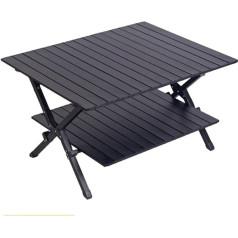 Двухслойный складной стол для пикника из алюминиевого сплава с простой сумкой для переноски для приготовления пищи на открытом воздухе, п